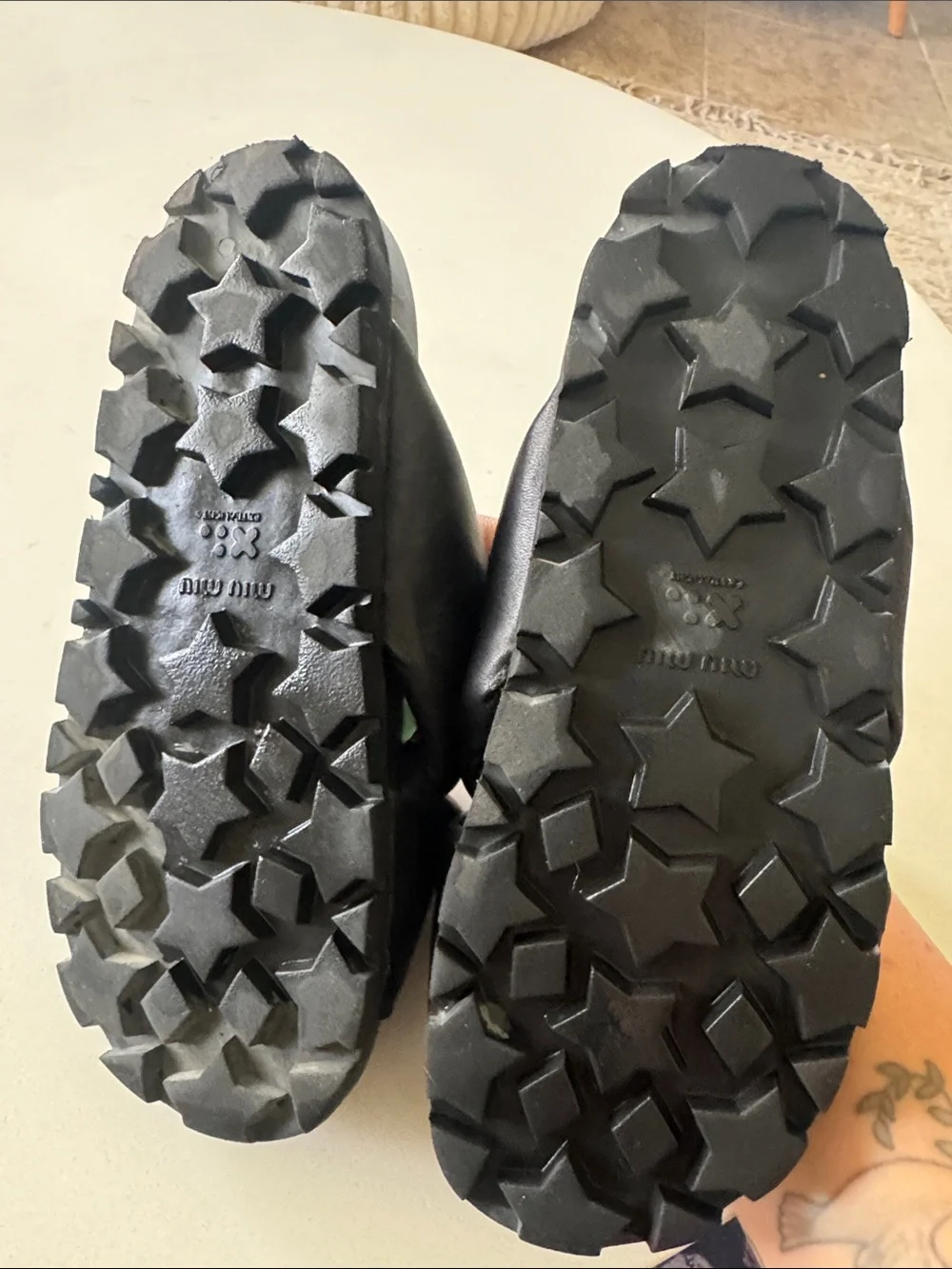 Miu Miu Black Padded Crisscross Slide Sandals